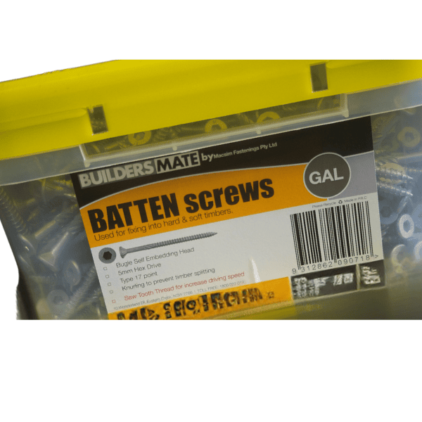 Batten Screw 14G x 75mm CL3 Gal Bugle Batten Screw Value Pack of 500