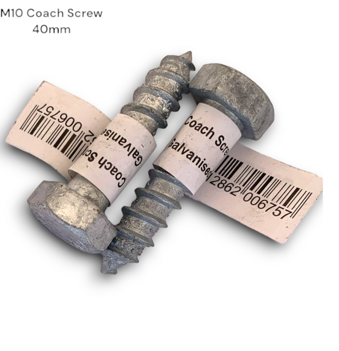 Wholesale Bulk Buy M10x40mm Hot Dip Galvanised Hex Head Coach Screws